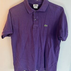 Lacoste Purple Polo Shirt Size Large Y2K Retro